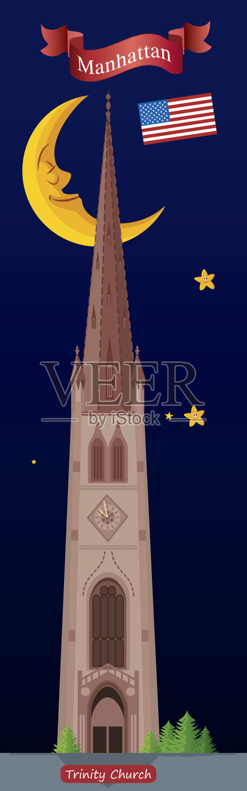 三一教堂插画图片素材