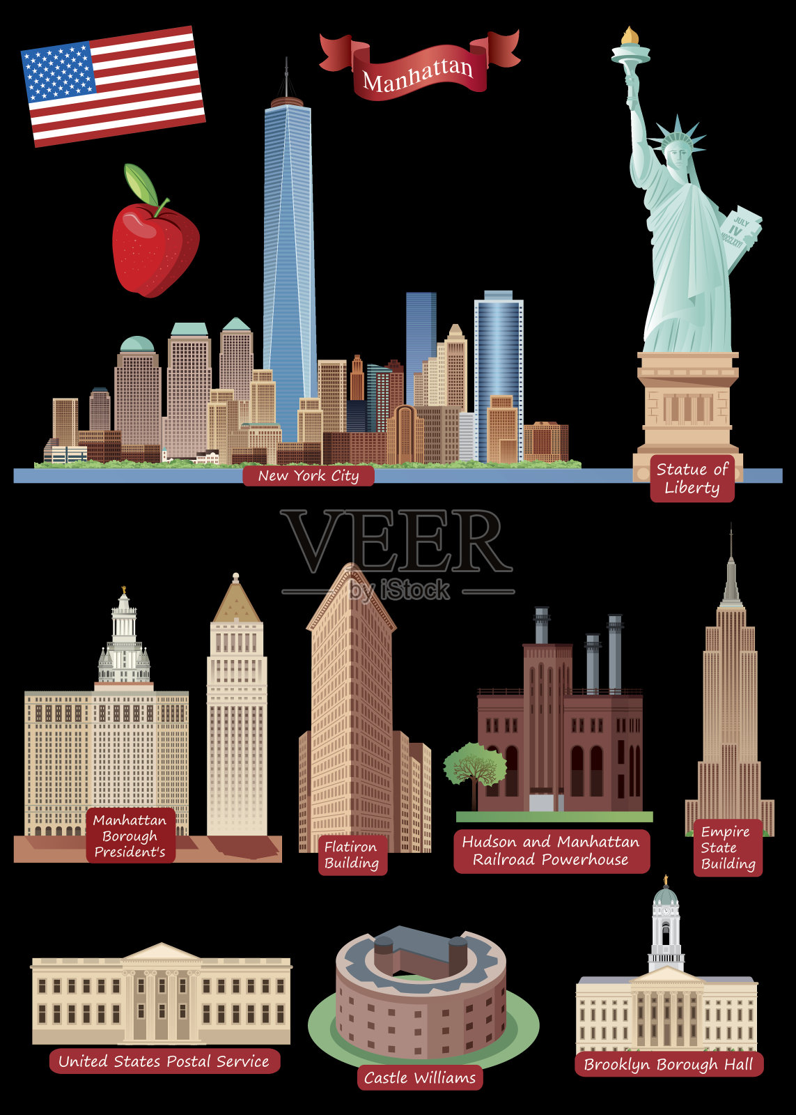 纽约市的象征插画图片素材