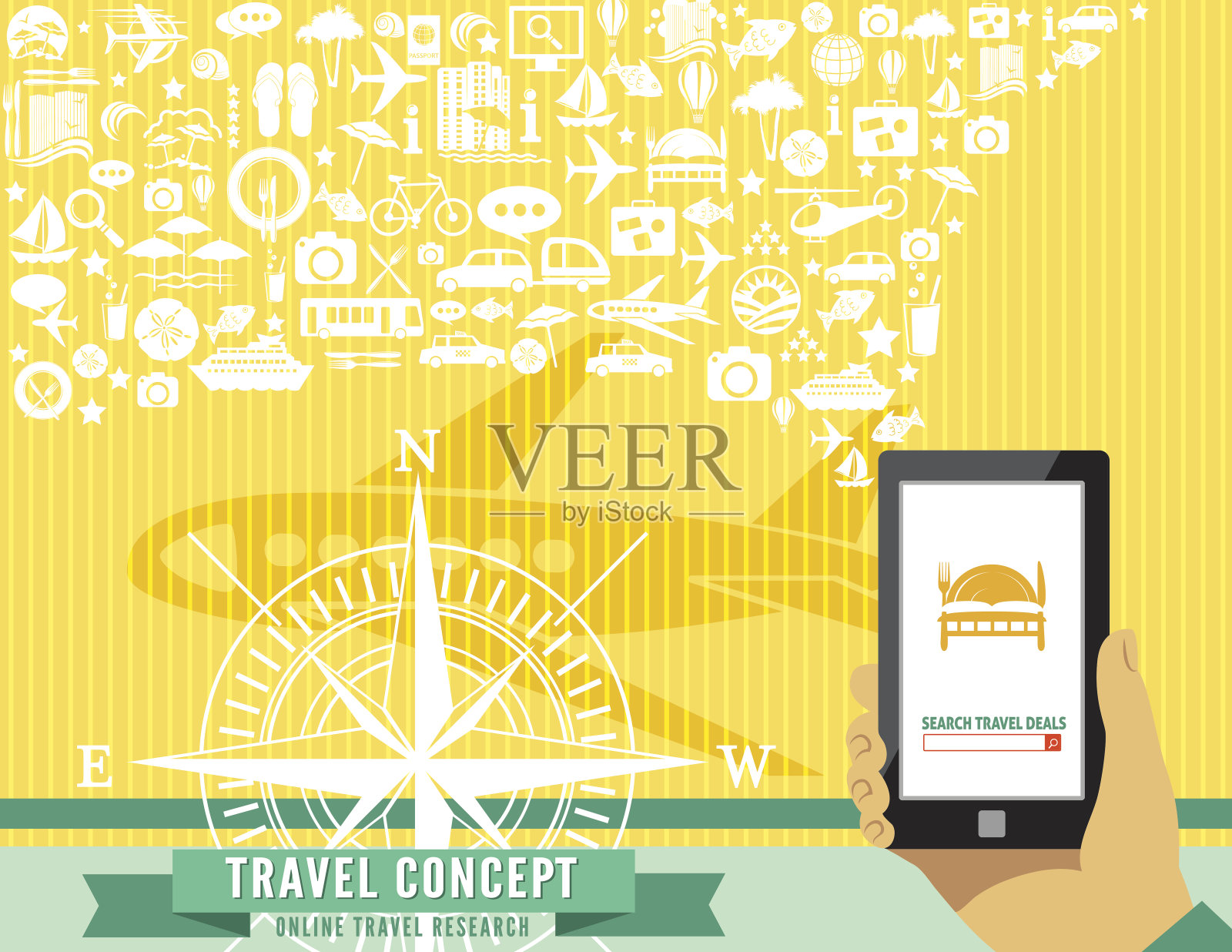 在线搜索旅游优惠插画图片素材