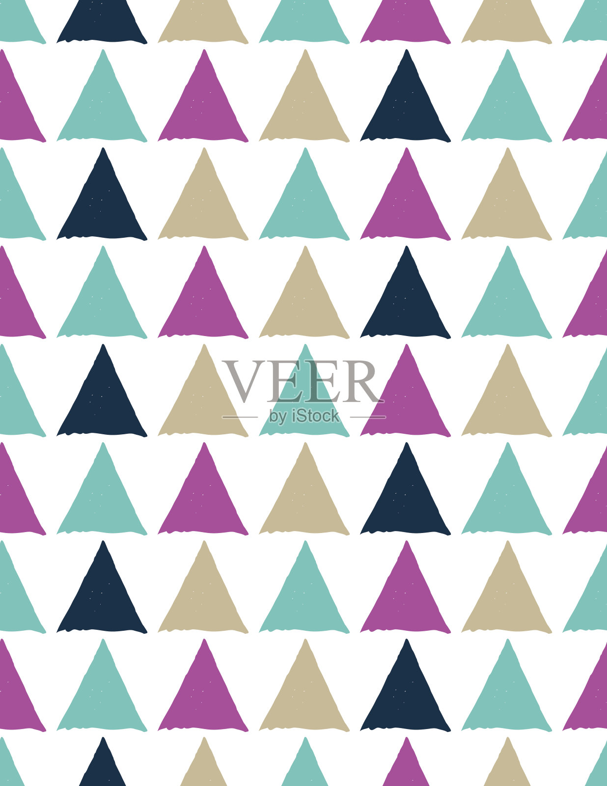 手工雕刻块印刷无缝几何图案插画图片素材