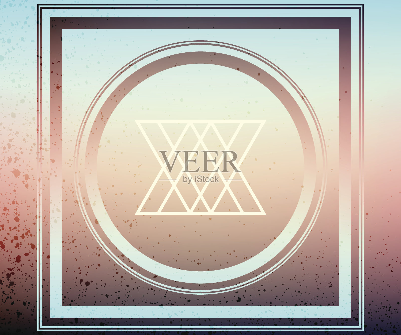 青褐色神圣几何框架纹理抽象背景插画图片素材