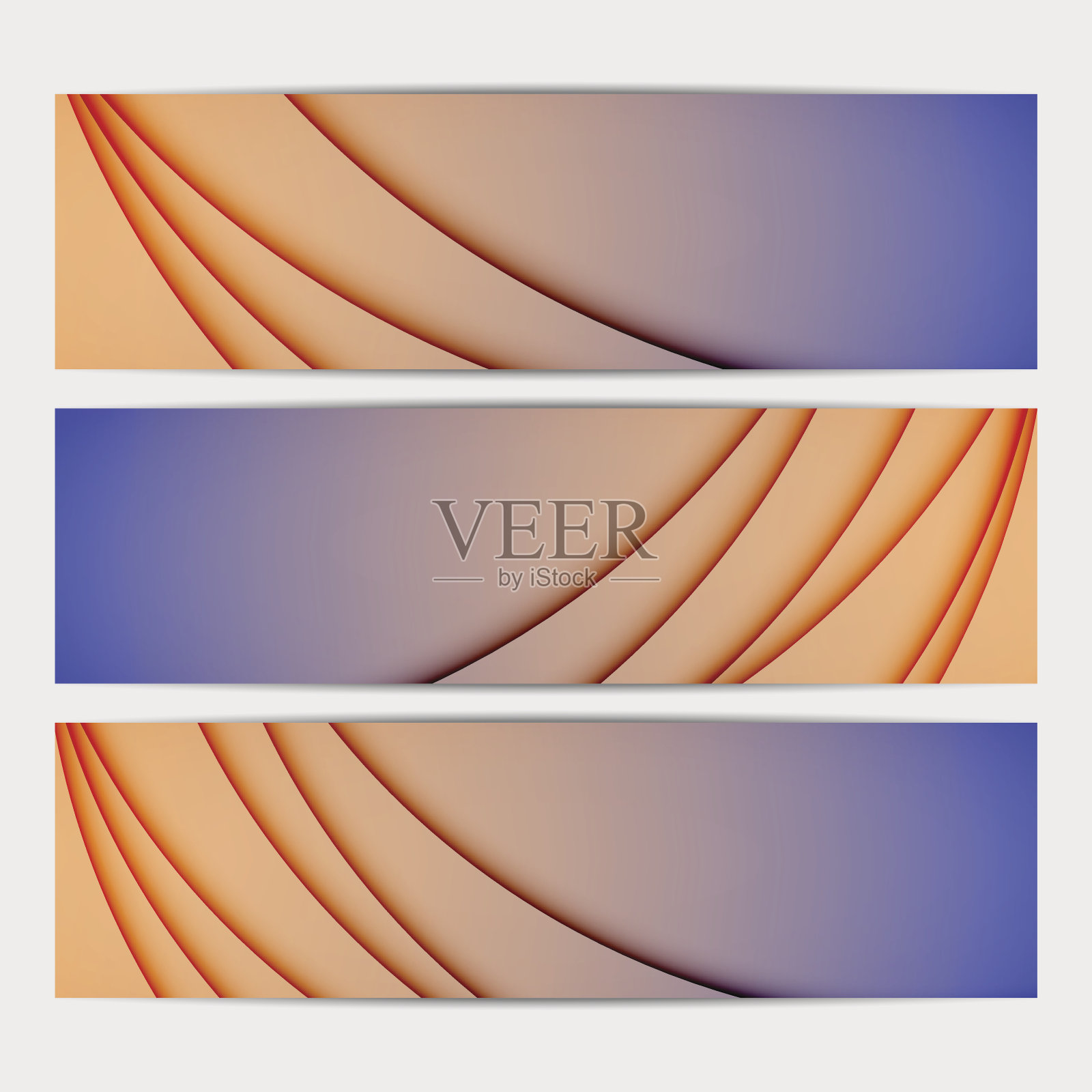 现代简约抽象横幅背景图形集合插画图片素材