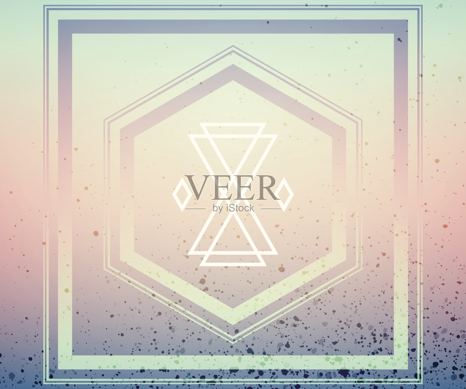 彩色神圣几何框架纹理抽象背景插画图片素材