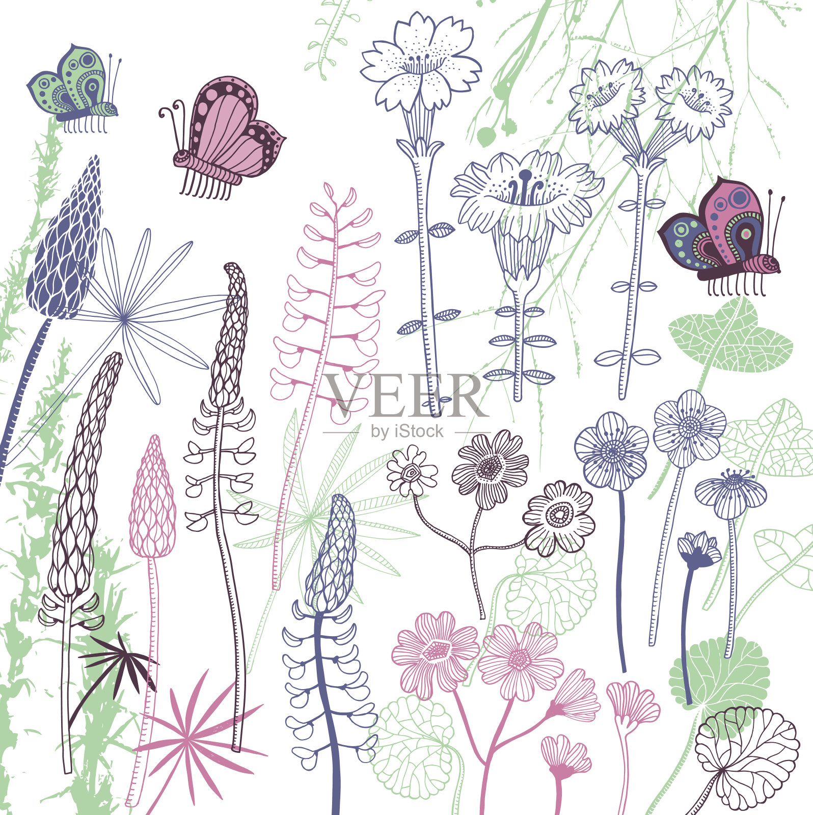 的花插画图片素材