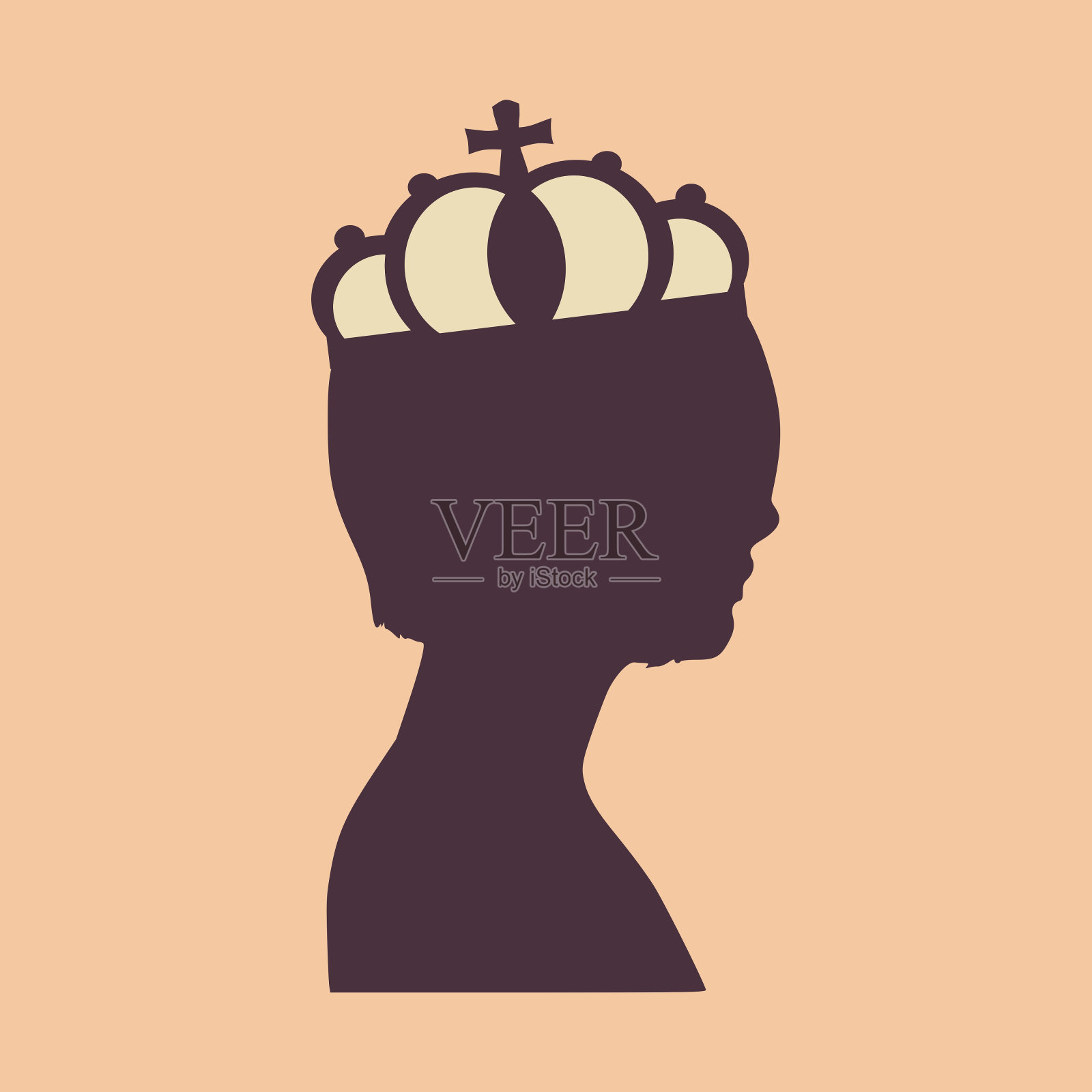 公主或皇后的矢量剖面插画图片素材