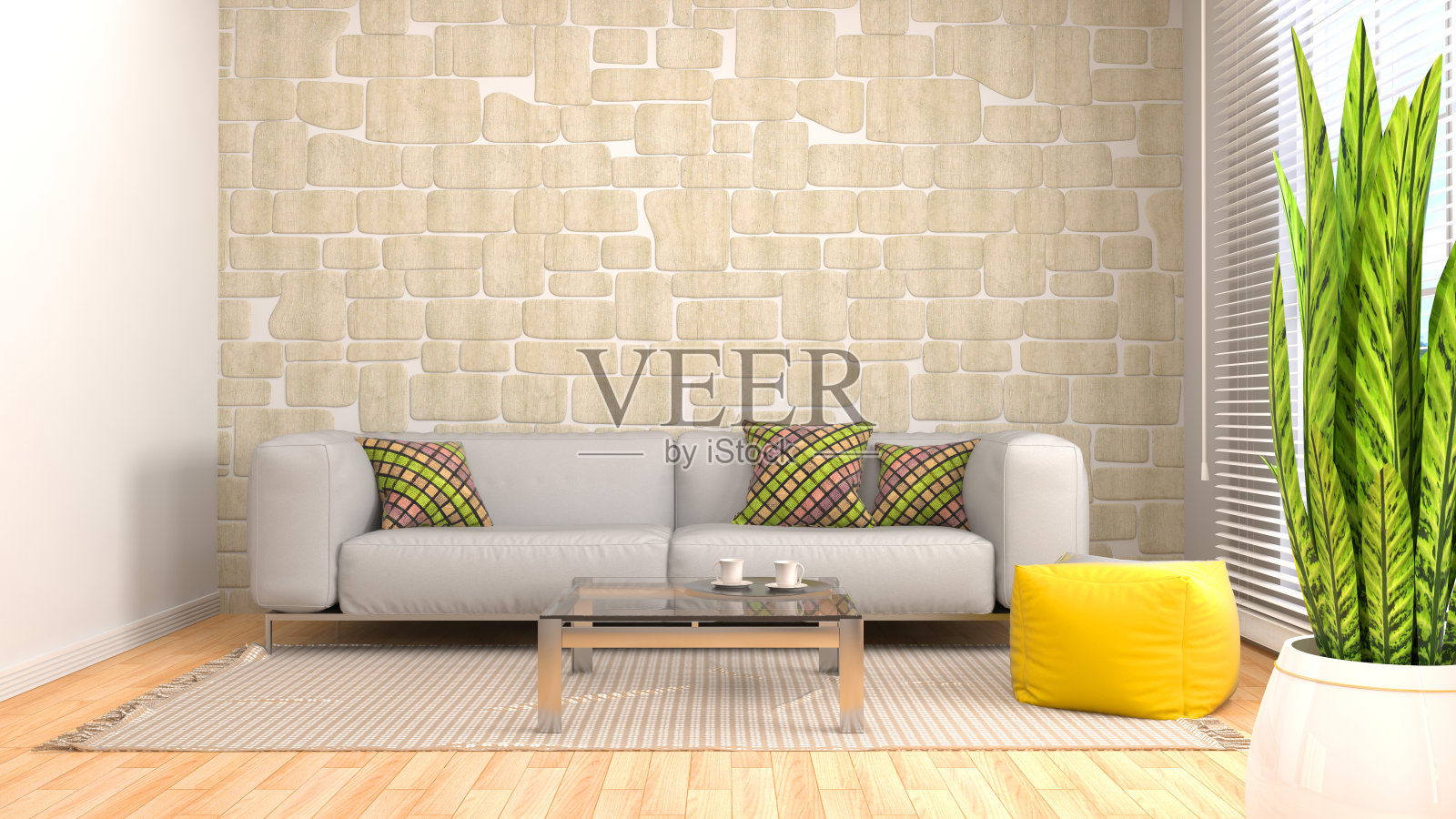 室内用沙发。三维演示照片摄影图片