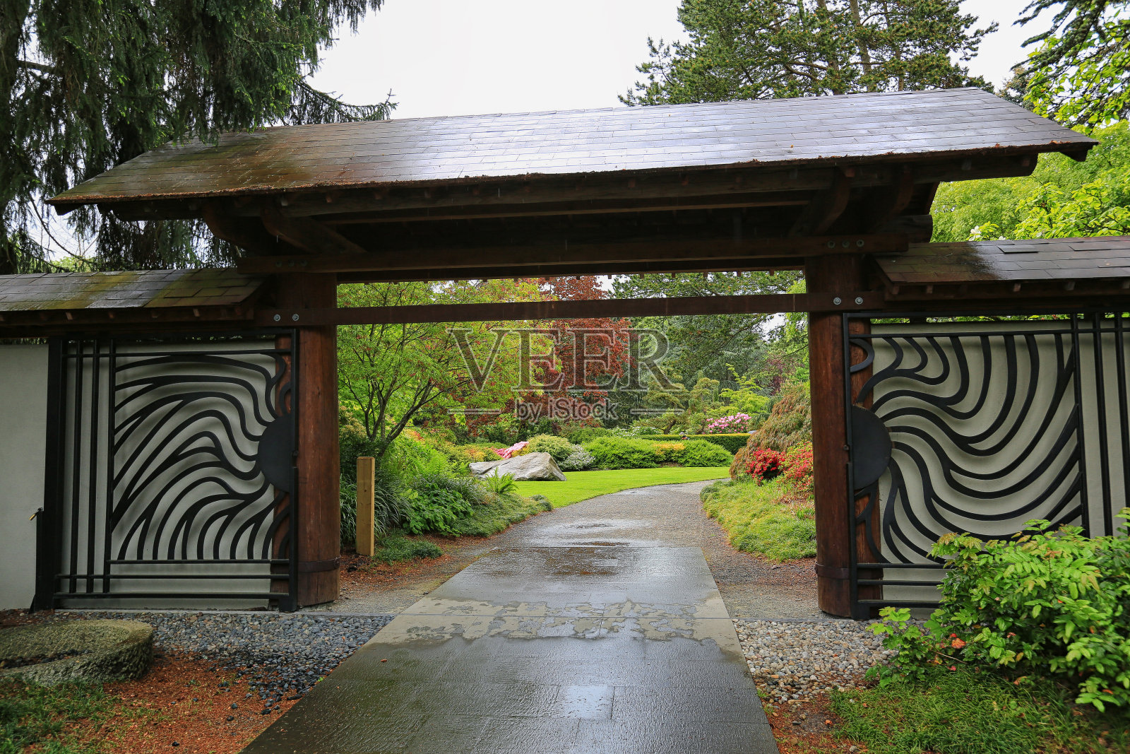 春天的久保田花园照片摄影图片