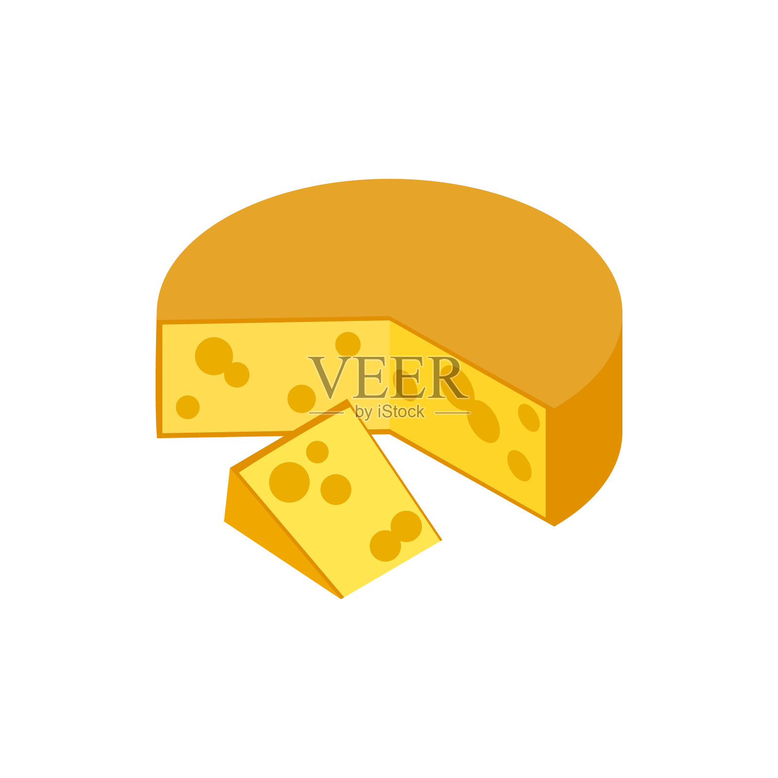 传统荷兰豪达奶酪的图标设计元素图片