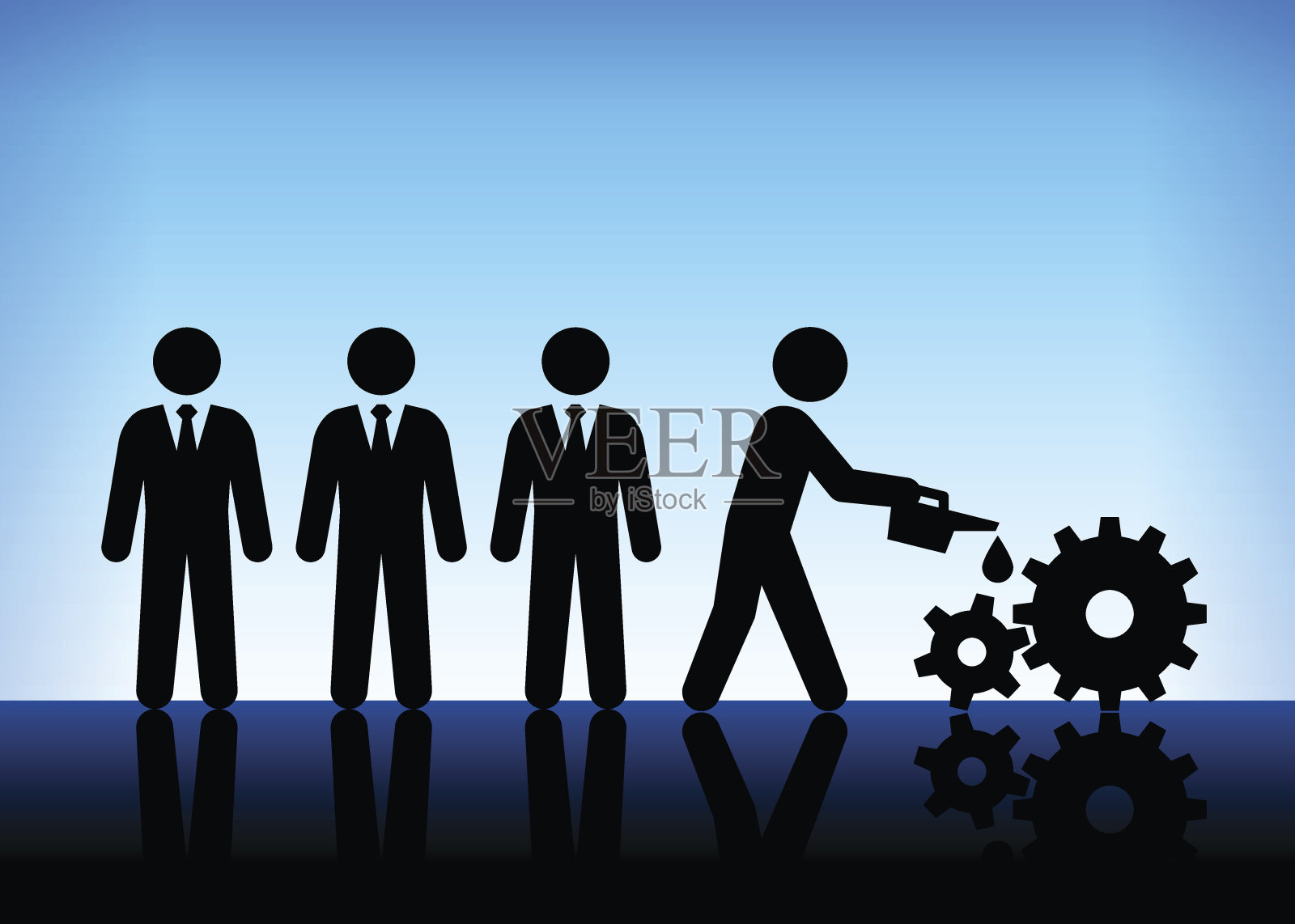 商业和管理蓝色矢量背景插画图片素材