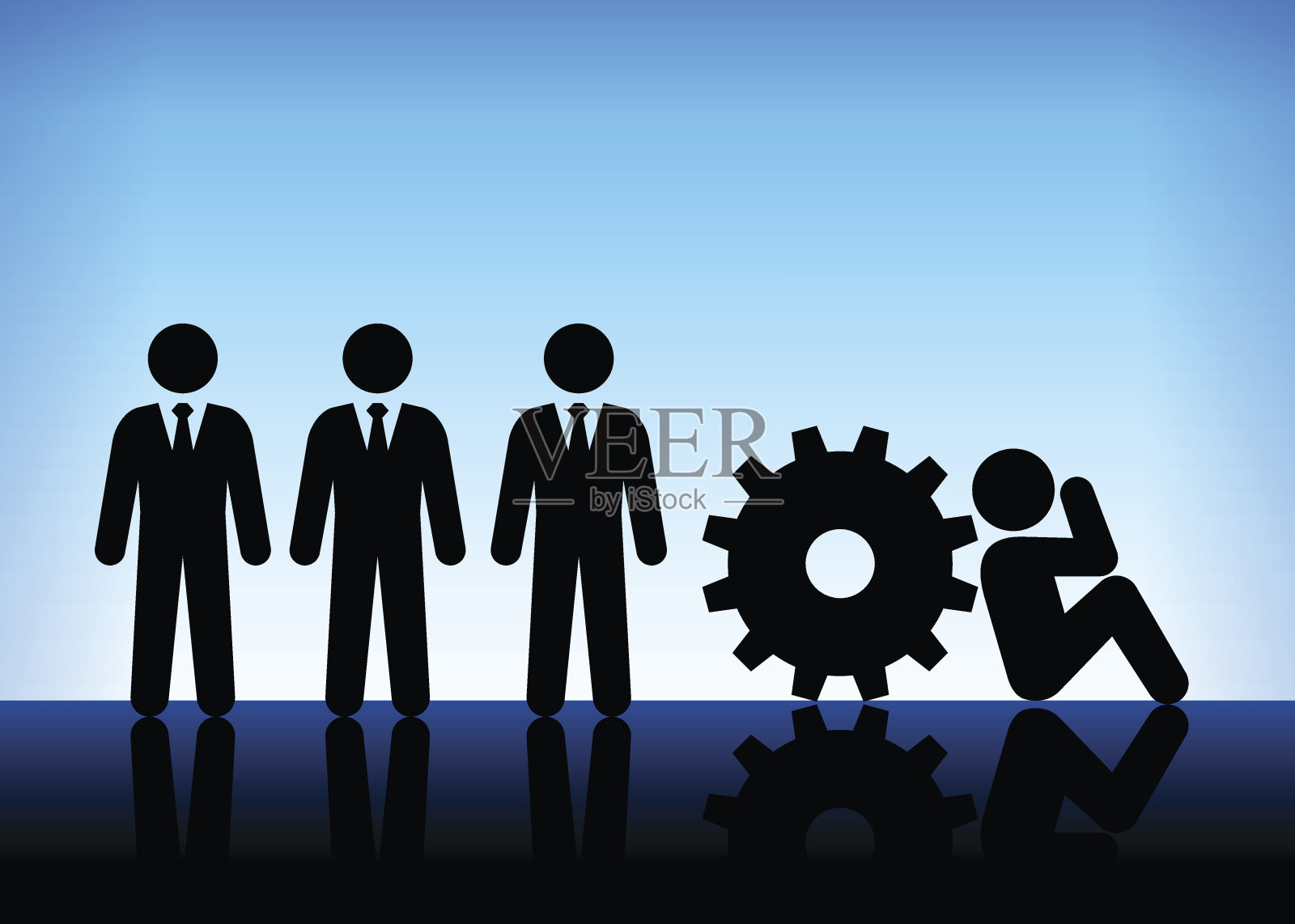 商业和企业挑战蓝色矢量背景插画图片素材