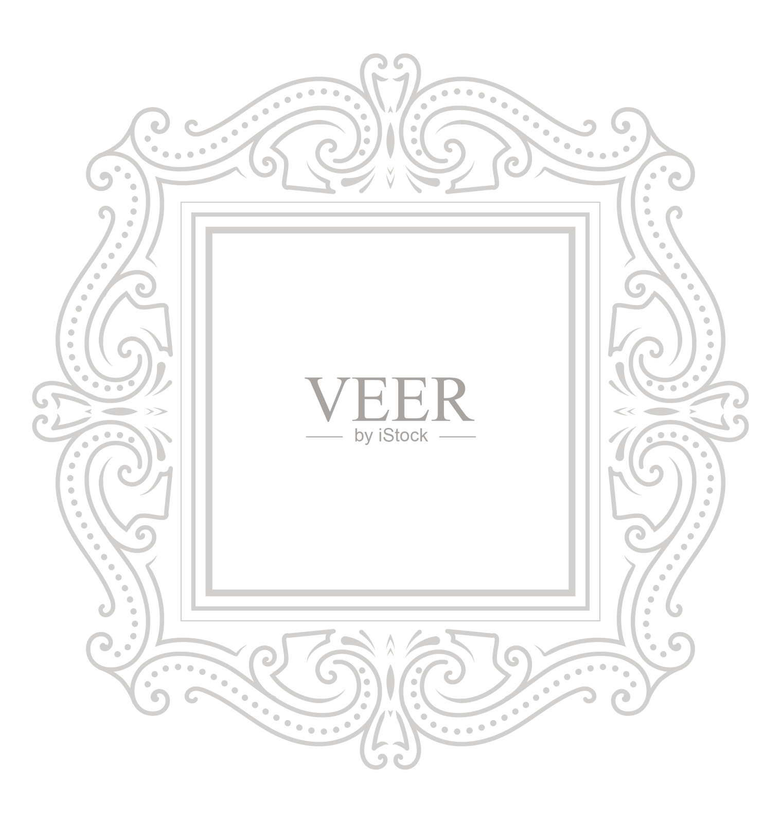 复古横幅和相框插画图片素材