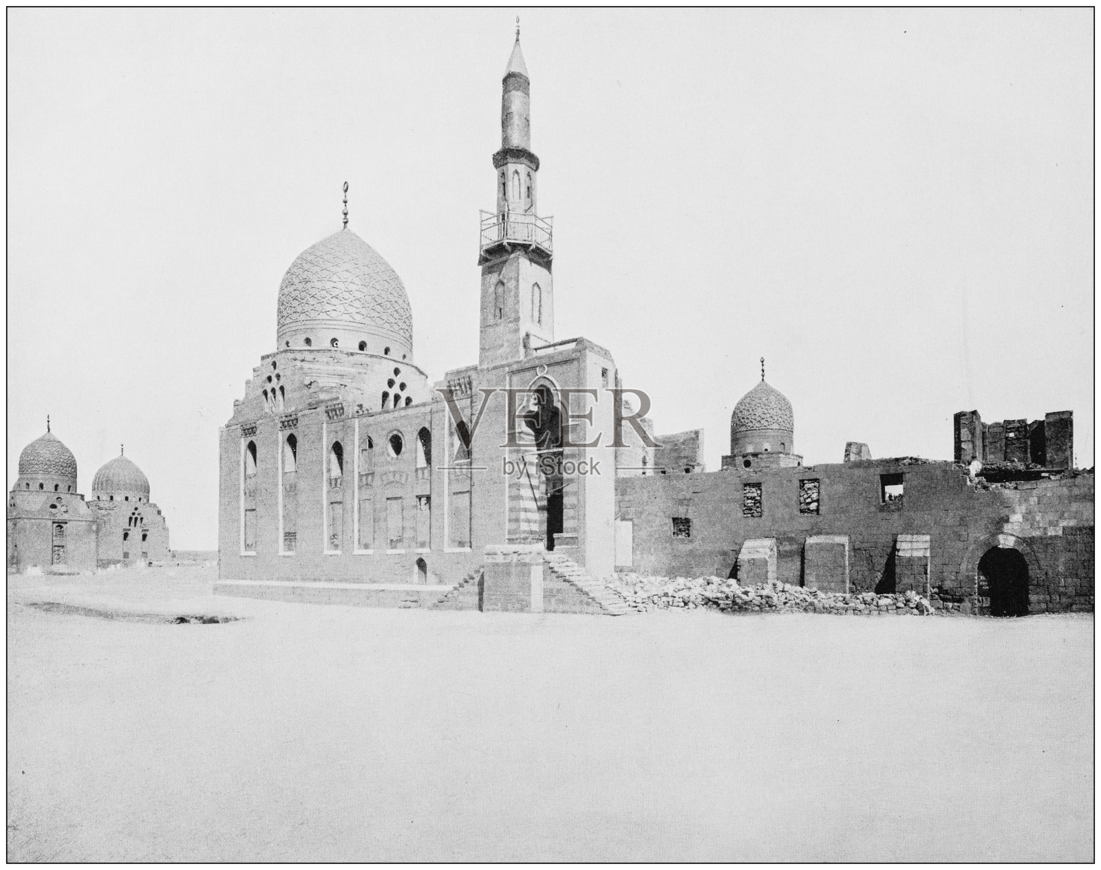 圣地、埃及和中东古迹老照片：苏丹巴尔库克墓照片摄影图片