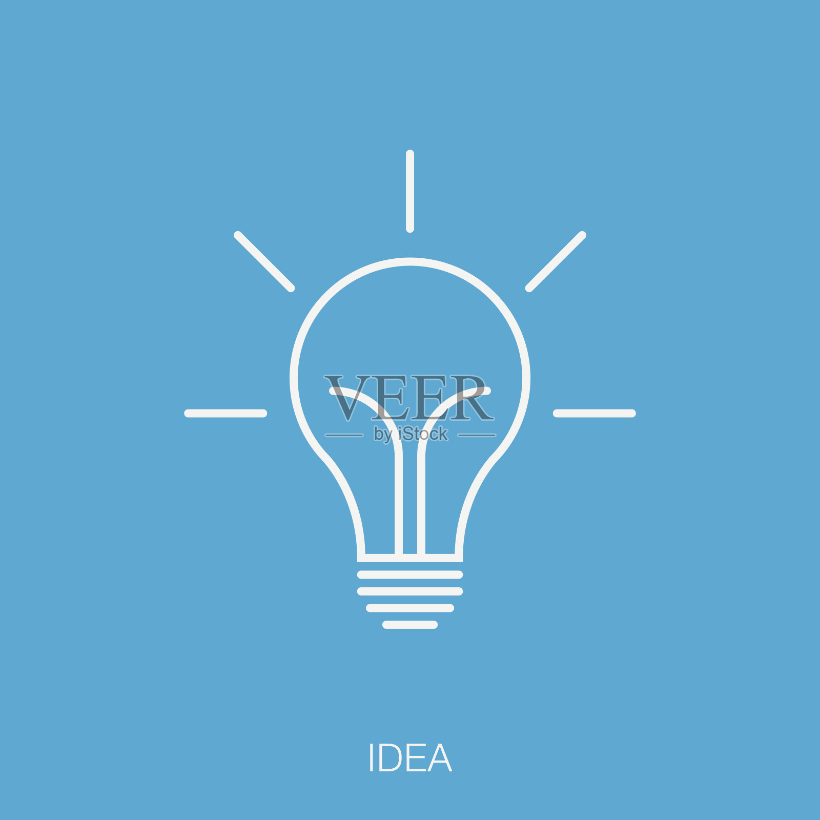 在蓝色背景上的想法图标图标素材