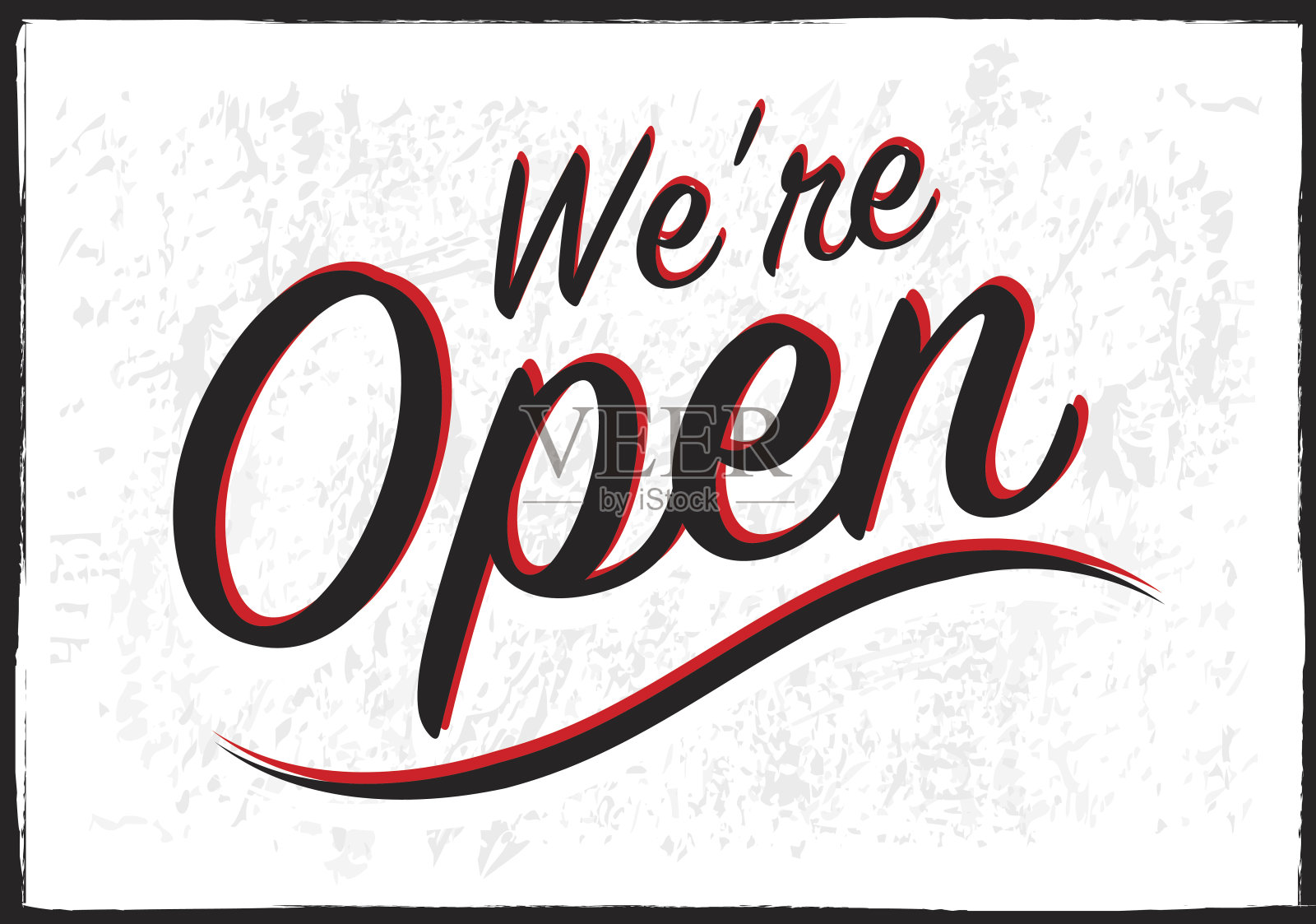 复古风格的开放标志插画图片素材