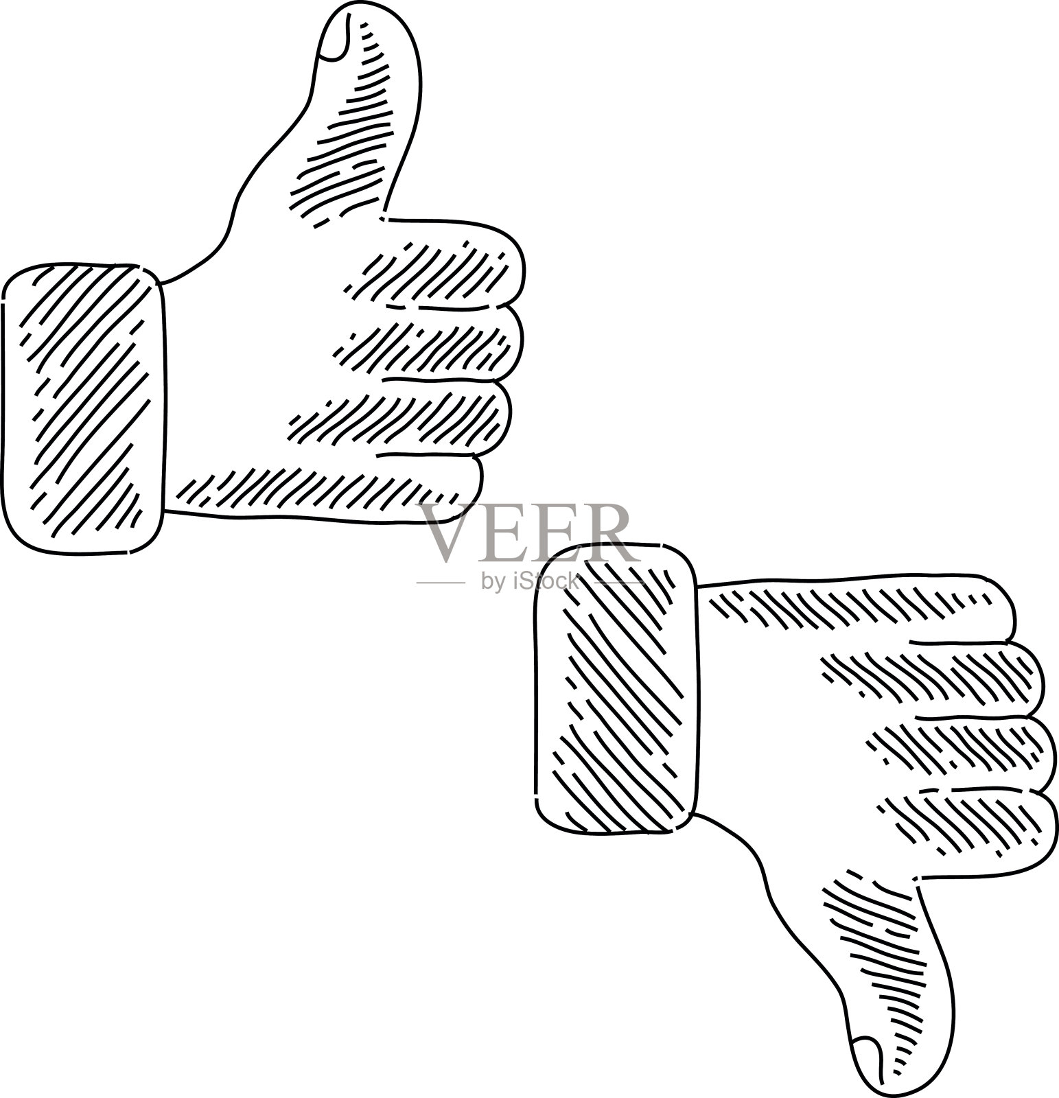 喜欢和不喜欢图标绘图图标素材