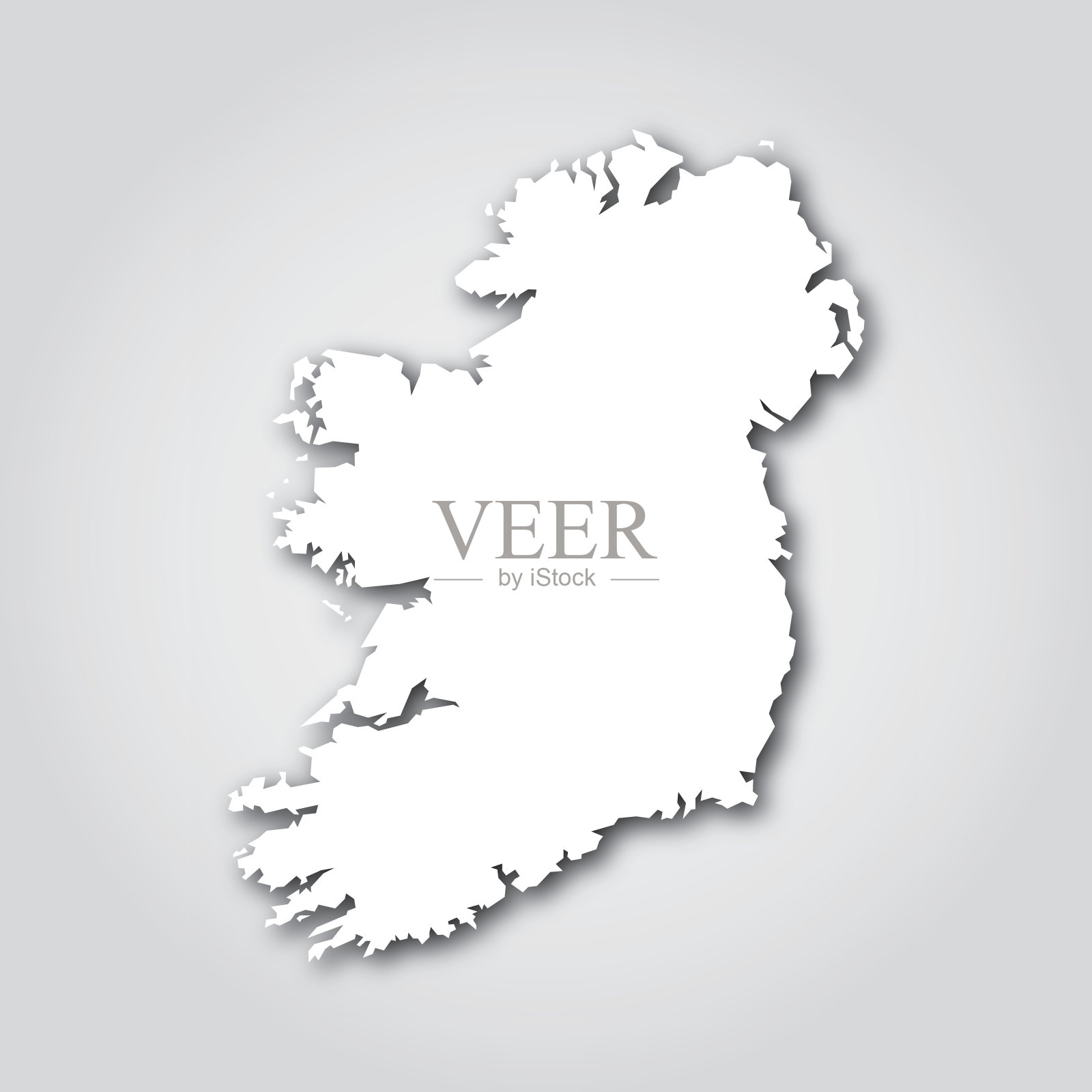 爱尔兰轮廓白插画图片素材