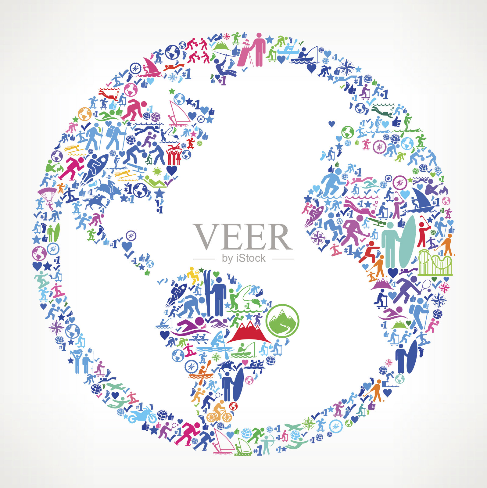 全球活跃的生活方式矢量图标模式插画图片素材