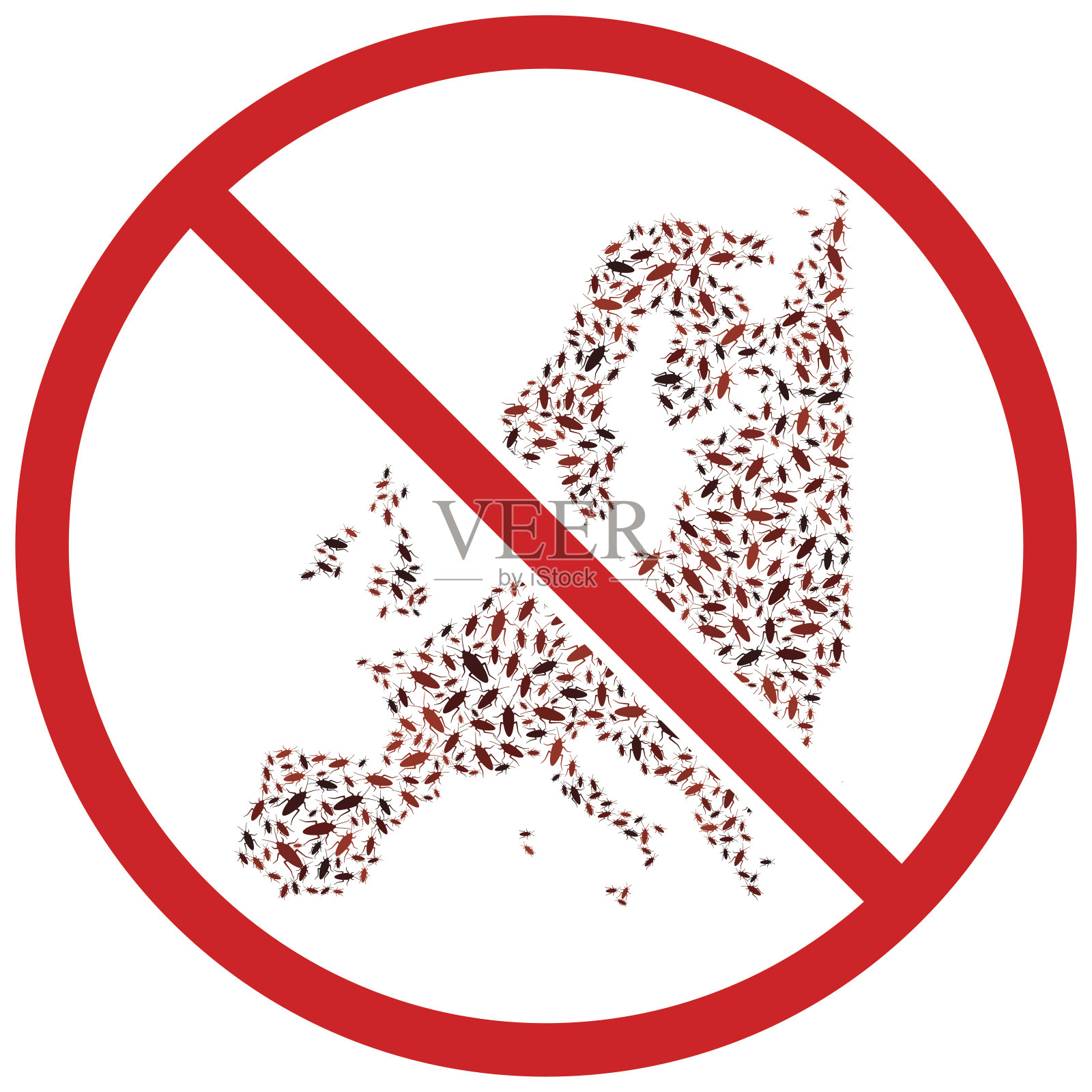 欧洲没有蟑螂害虫控制载体图标背景插画图片素材