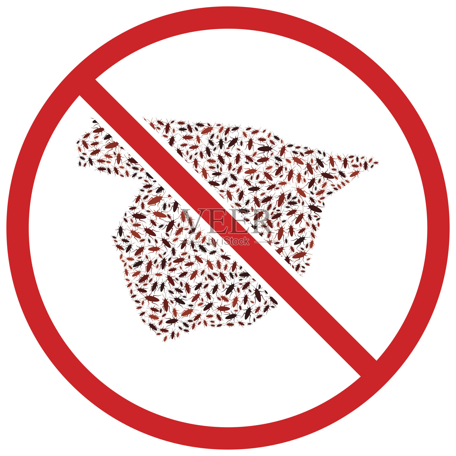 西班牙没有蟑螂害虫控制载体图标背景插画图片素材