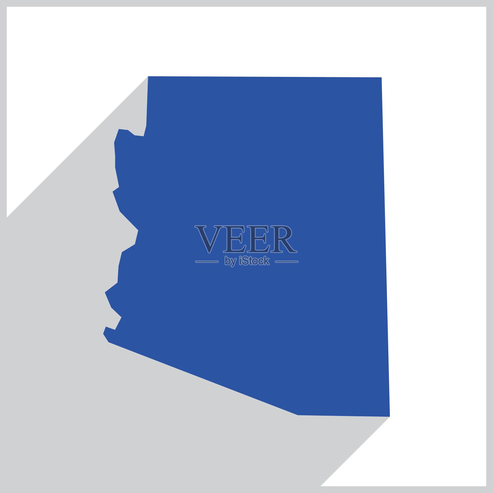 亚利桑那州蓝色地图图标插画图片素材