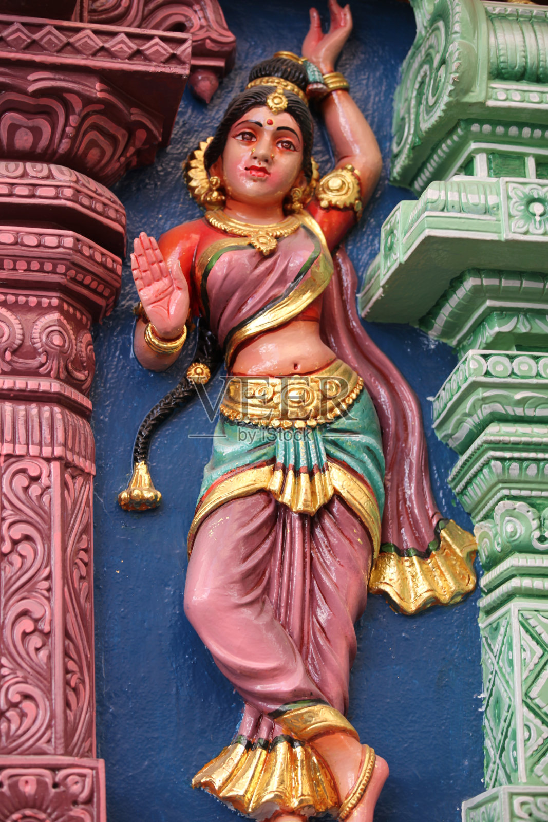 印度教和佛教的雕塑、建筑和象征，新加坡照片摄影图片