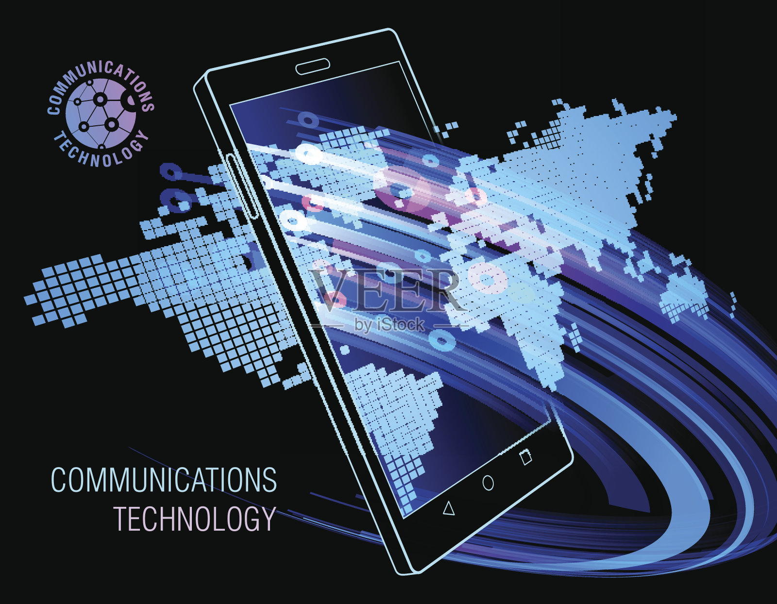 智能手机，通讯技术插画图片素材