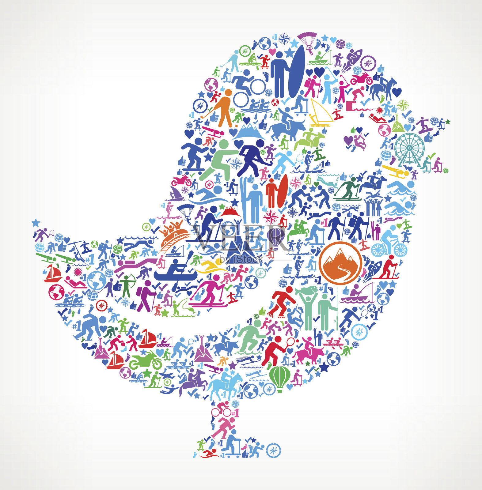 说话鸟活跃的生活方式矢量图标模式插画图片素材