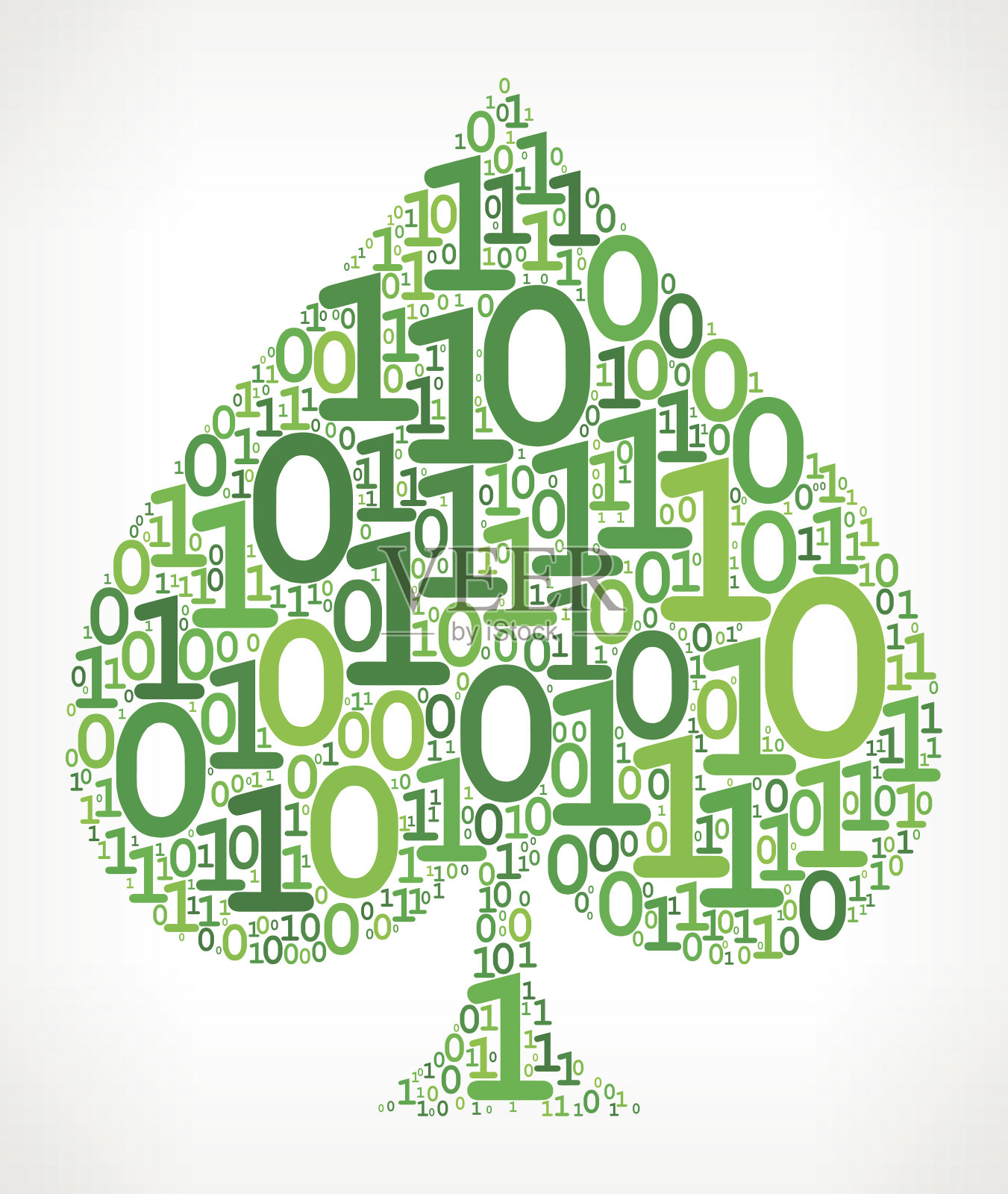 黑桃二进制编码零一矢量插图插画图片素材