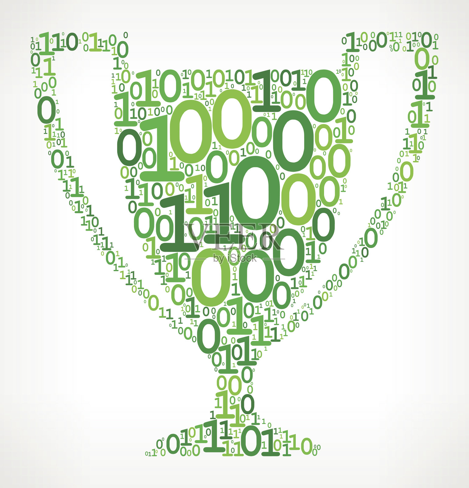 奖杯二进制编码零一矢量插图插画图片素材