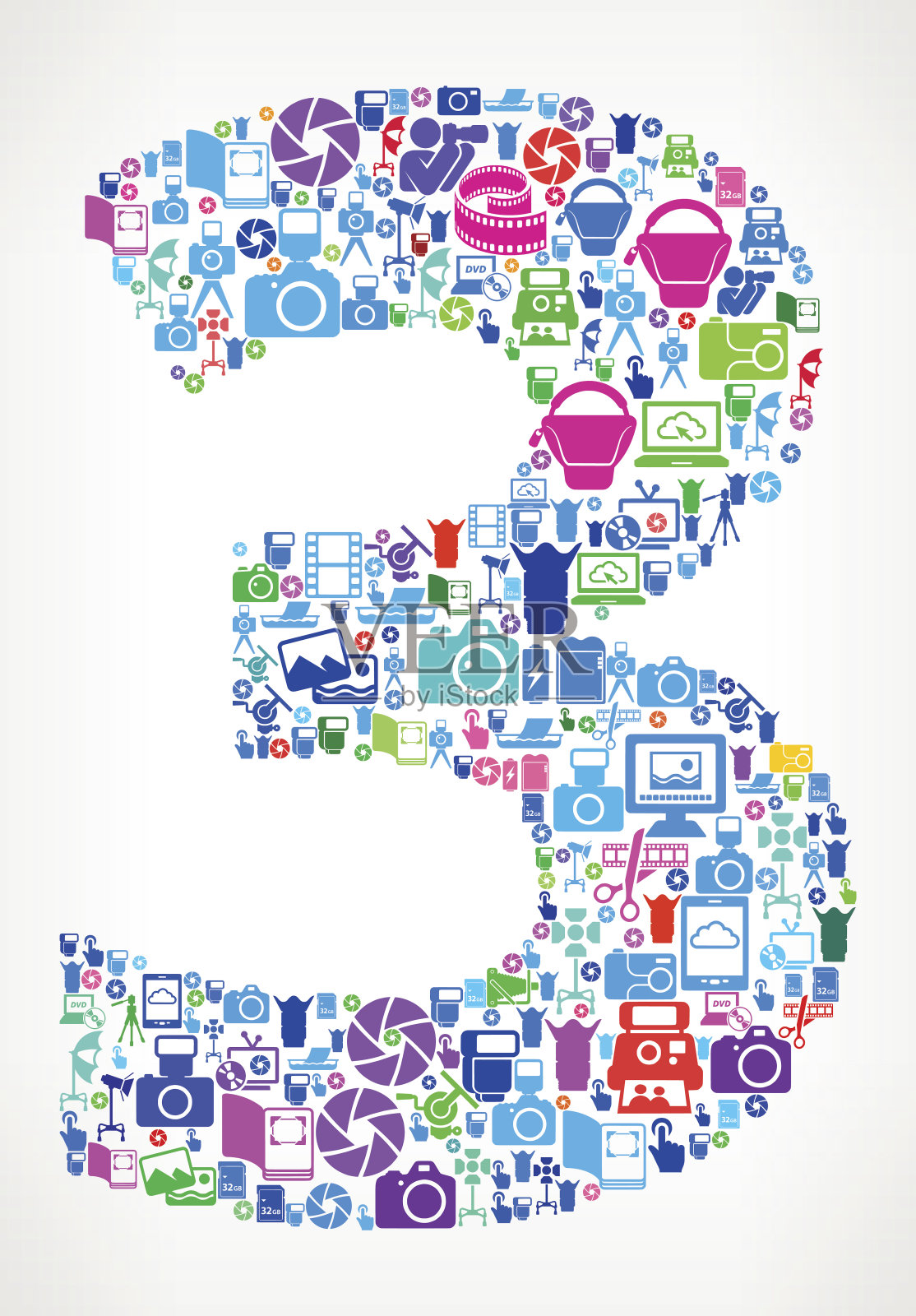 摄影和相机矢量图标背景插画图片素材