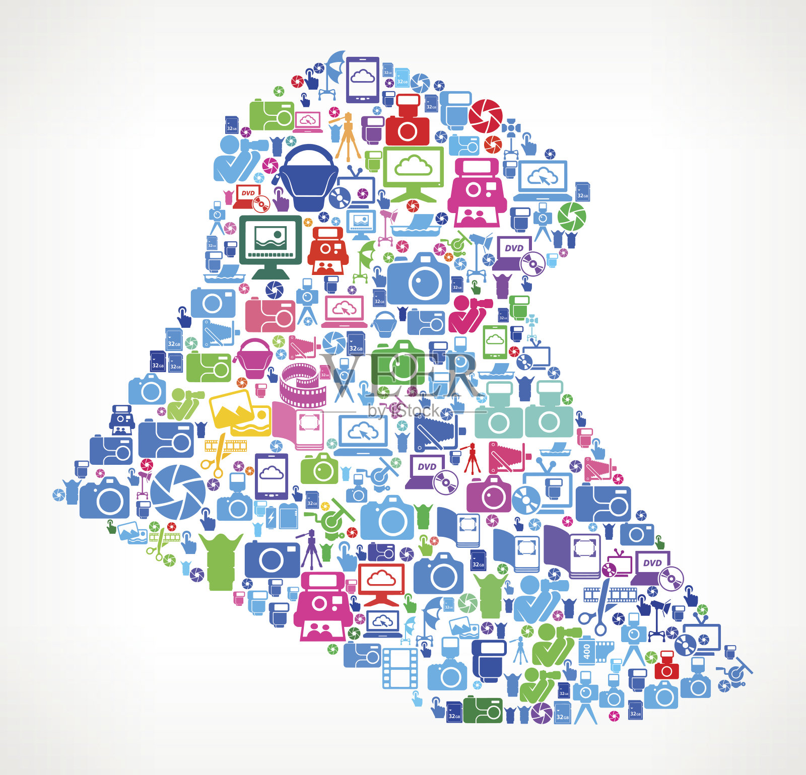 伊拉克摄影和相机矢量图标背景插画图片素材