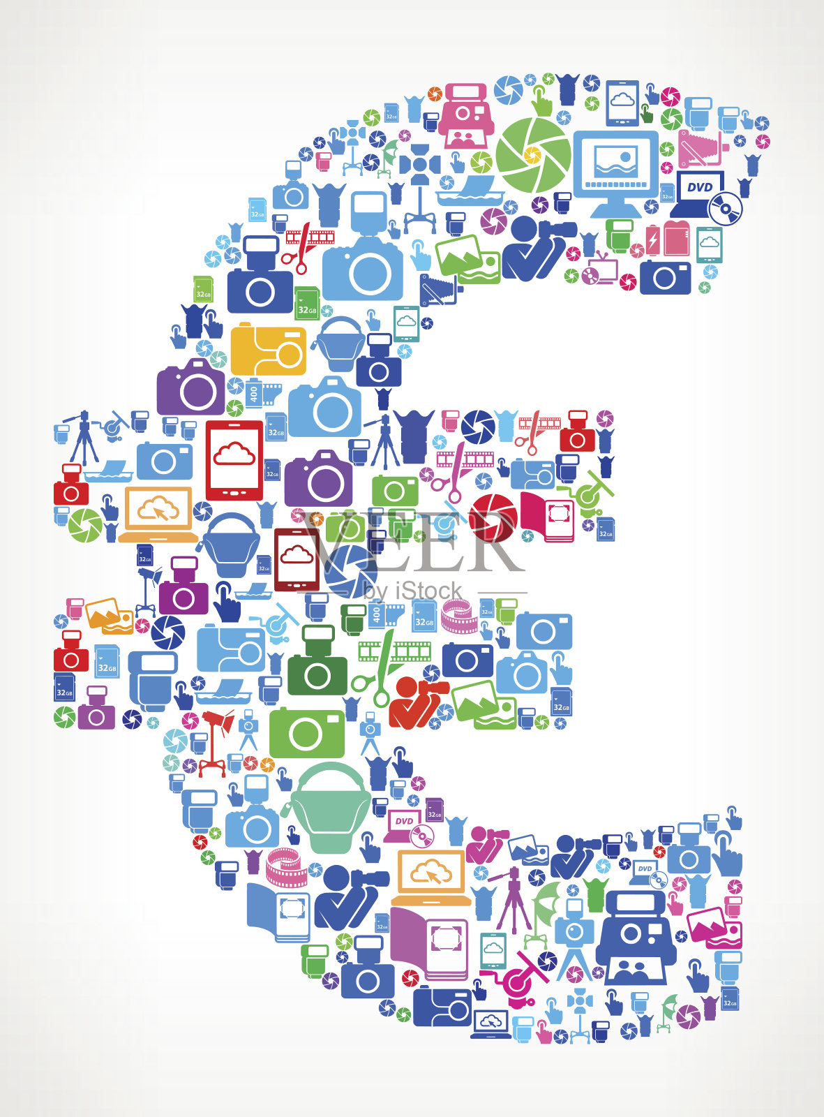 欧洲摄影和相机矢量图标背景插画图片素材