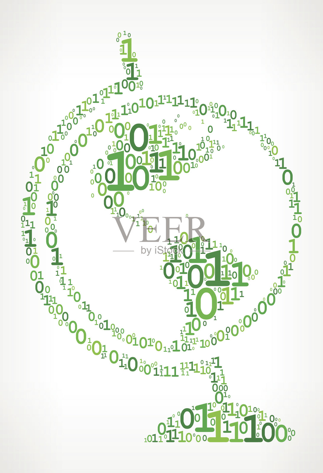 地球仪二进制编码零一矢量插图插画图片素材