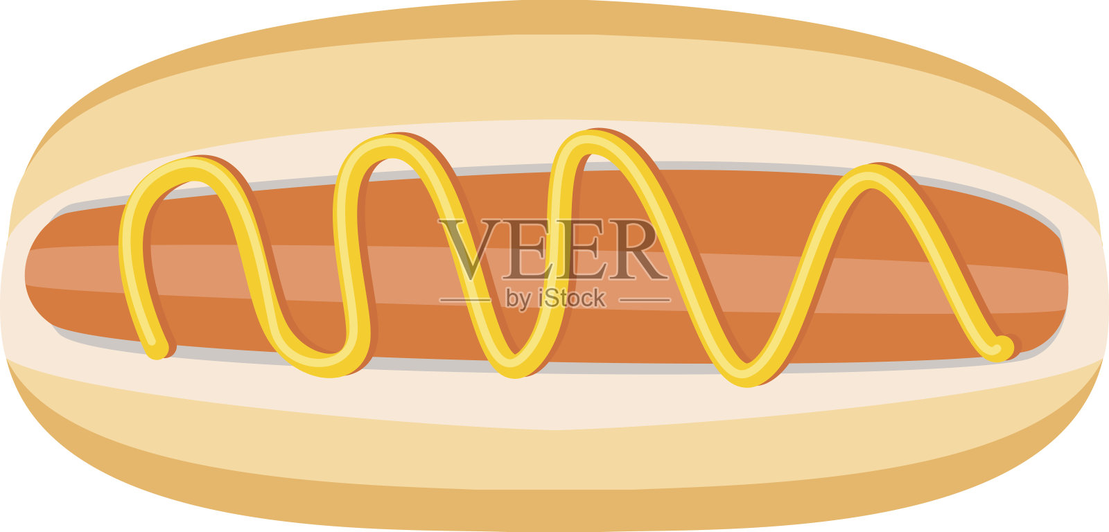 热狗顶视图设计元素图片