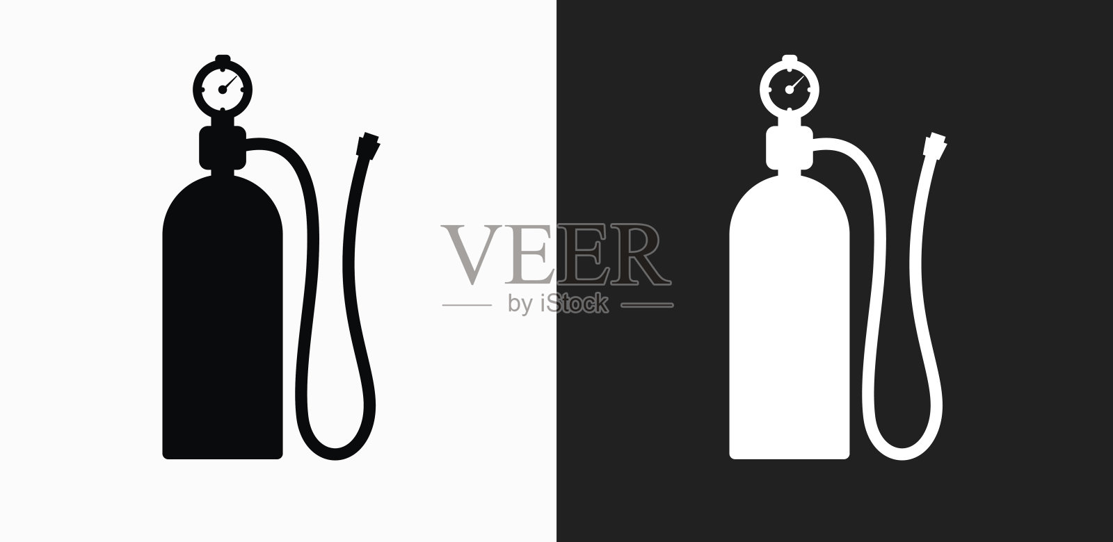 空气罐图标上的黑色和白色矢量背景插画图片素材