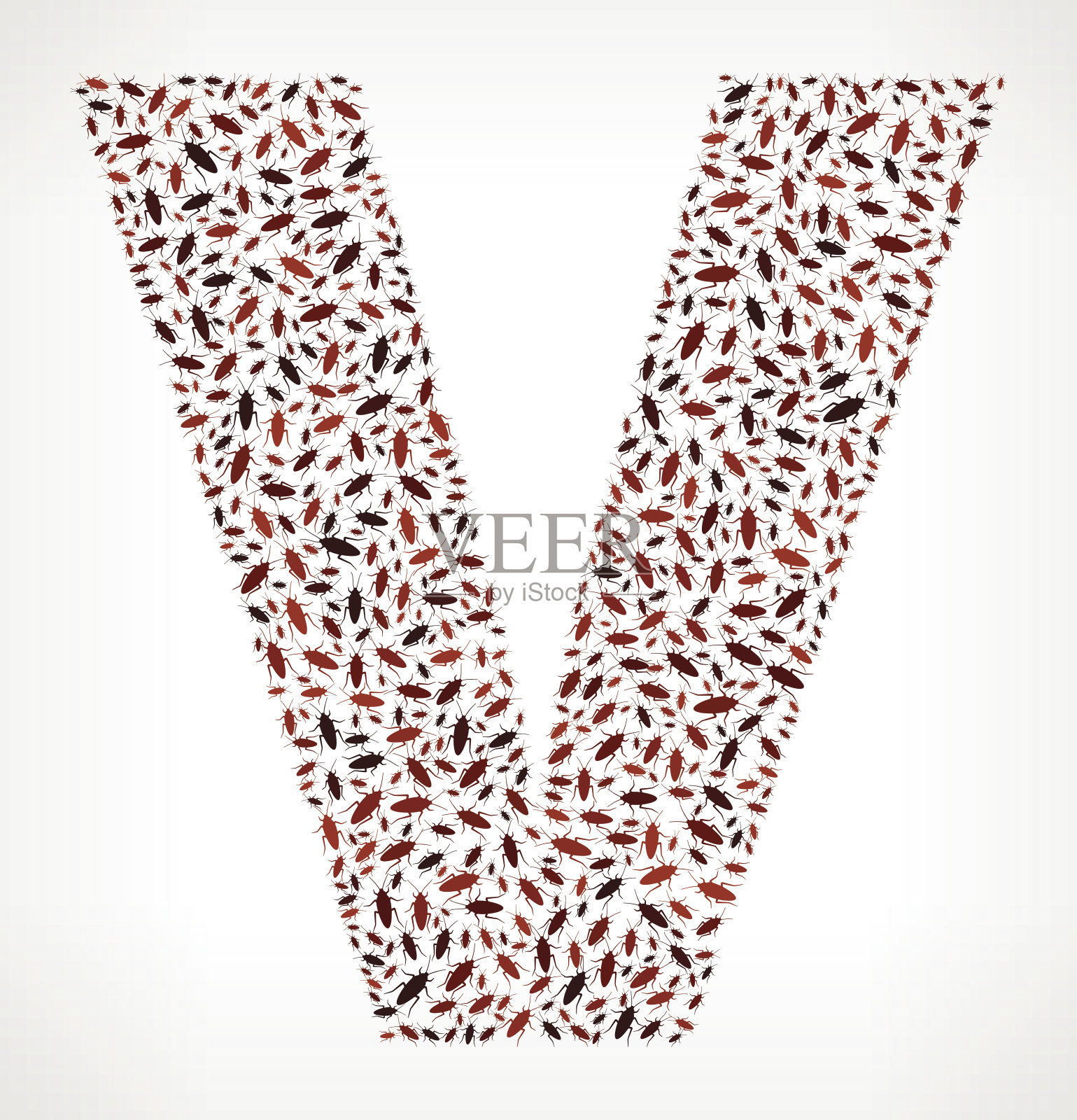 字母V蟑螂害虫控制矢量图标背景设计元素图片