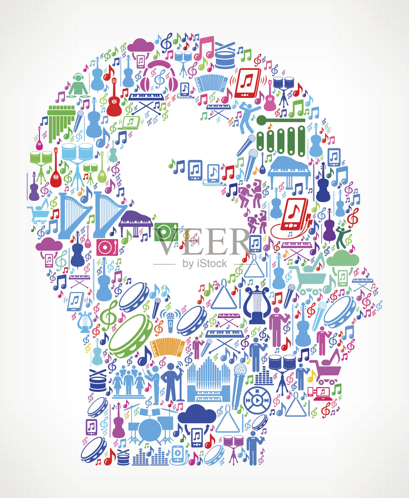 金钱头脑音乐和音乐庆祝矢量图标背景插画图片素材