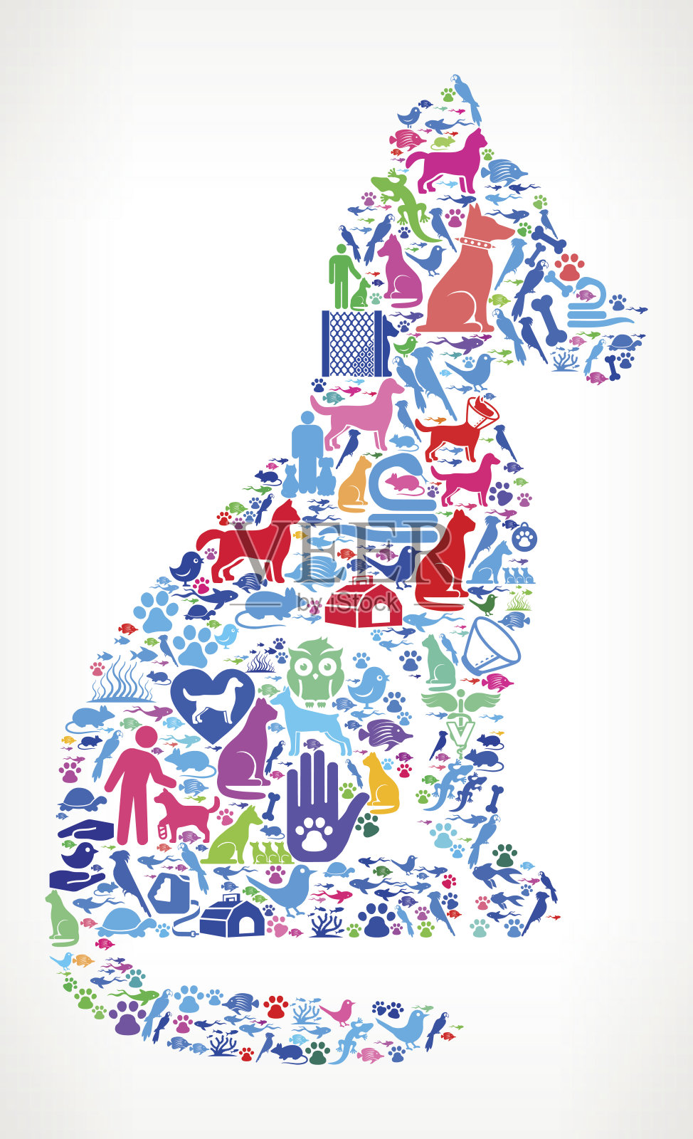 狗宠物和动物矢量图标背景插画图片素材