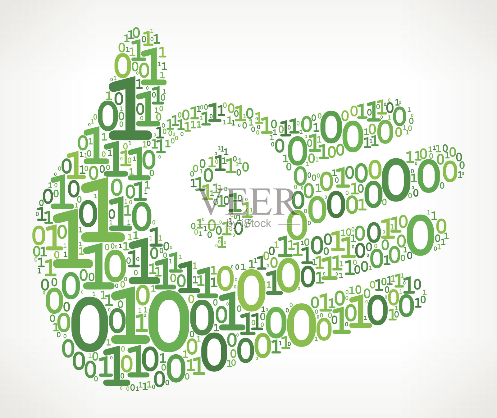 钱手二进制代码零一矢量插图插画图片素材