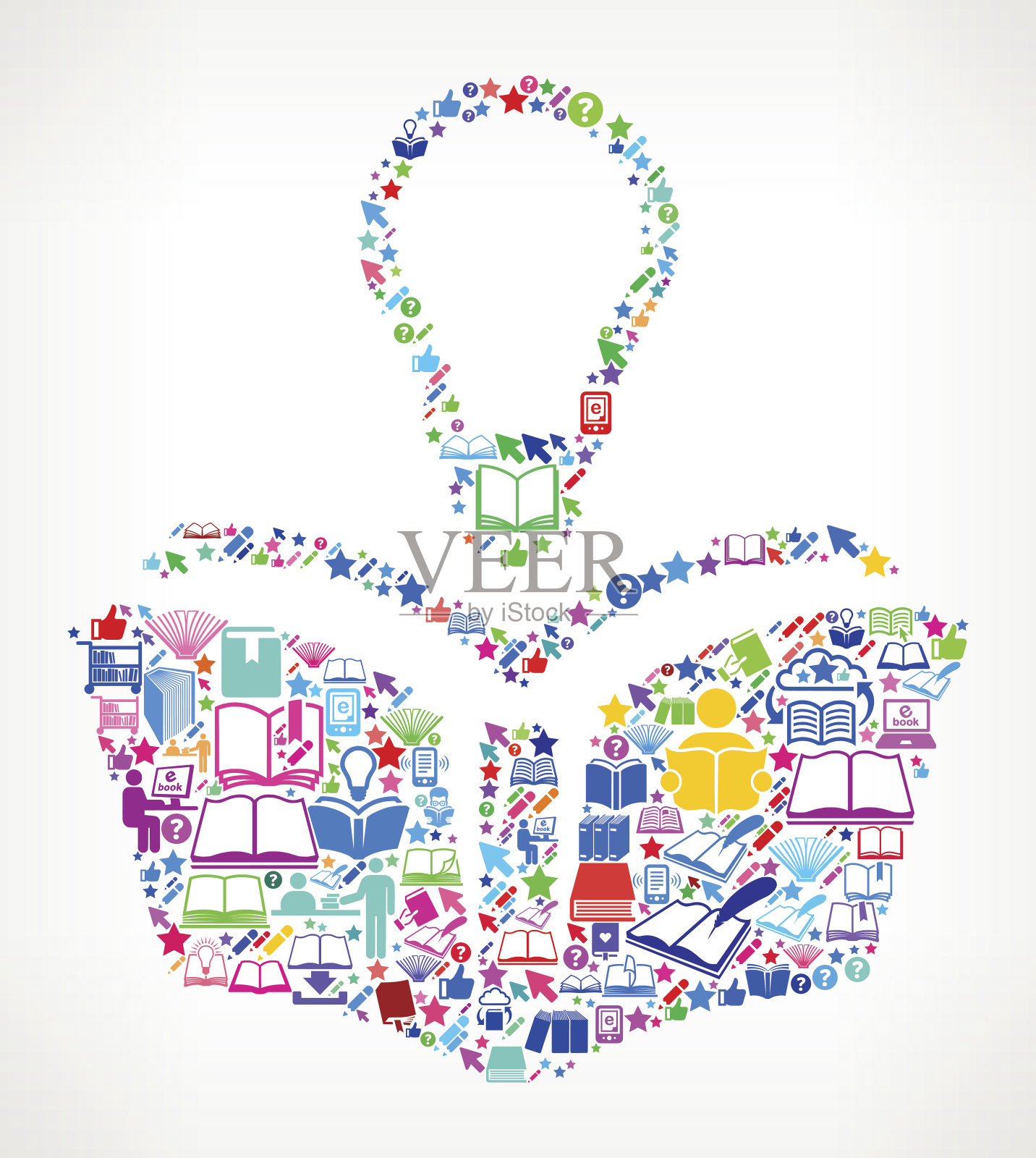 阅读理念阅读书籍和教育矢量图标背景插画图片素材