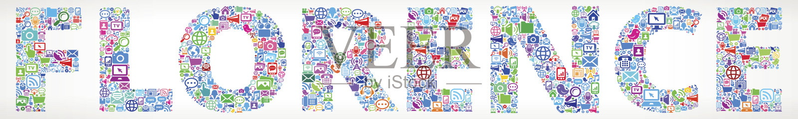 佛罗伦萨未来和互联网通信技术矢量按钮插画图片素材