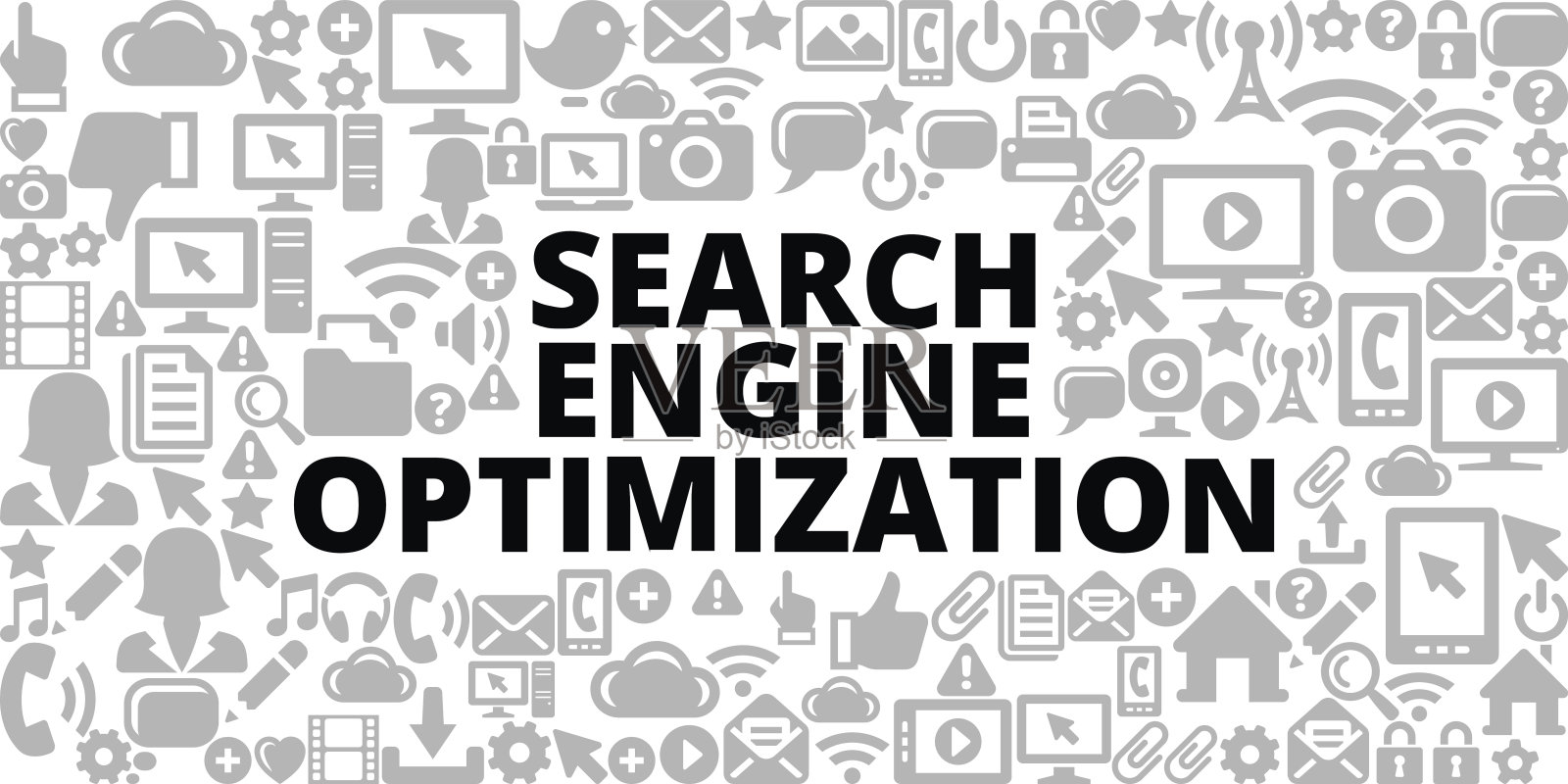 搜索引擎优化技术互联网通信矢量图标背景插画图片素材