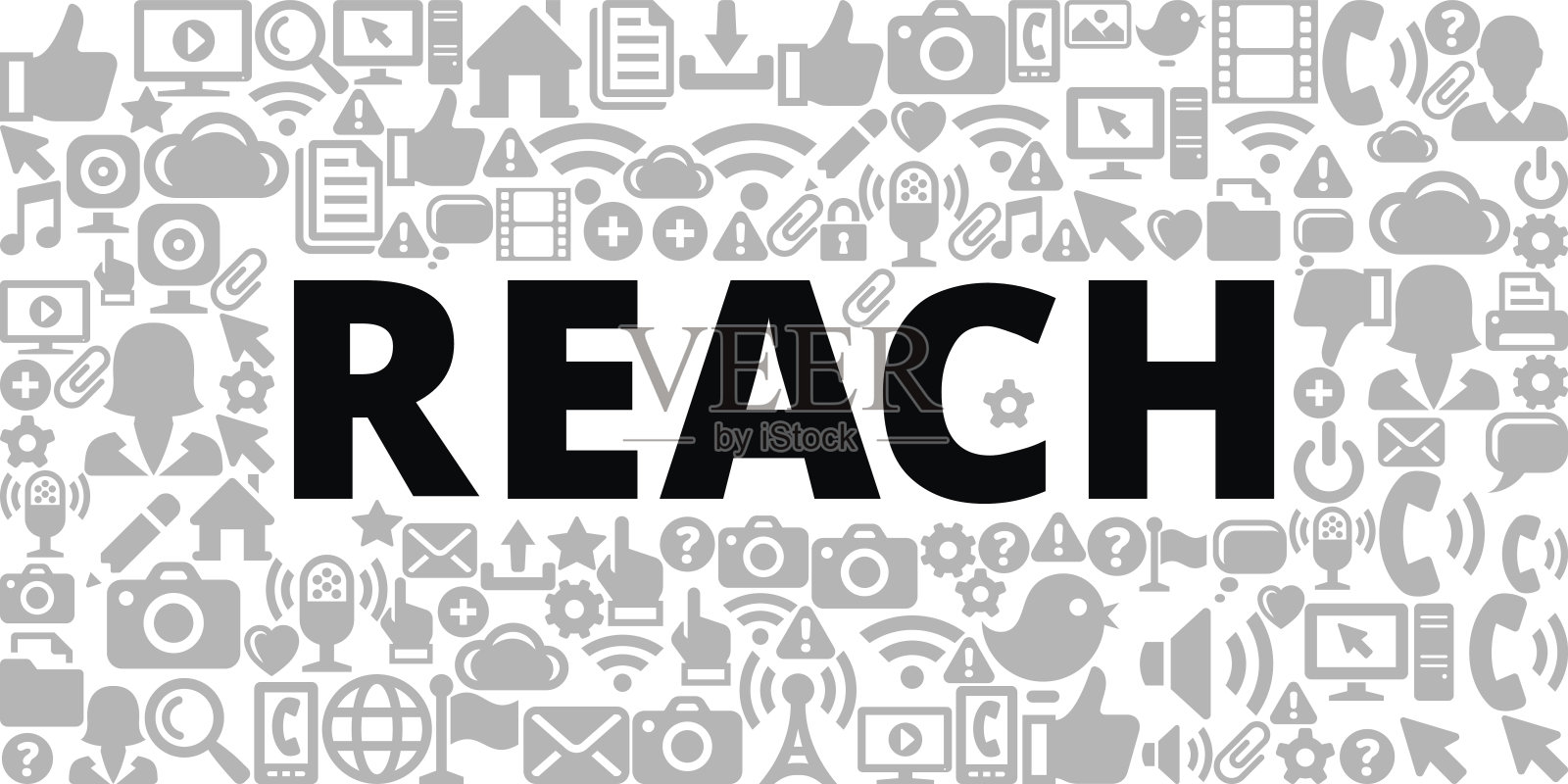 触及技术互联网通信矢量图标背景插画图片素材