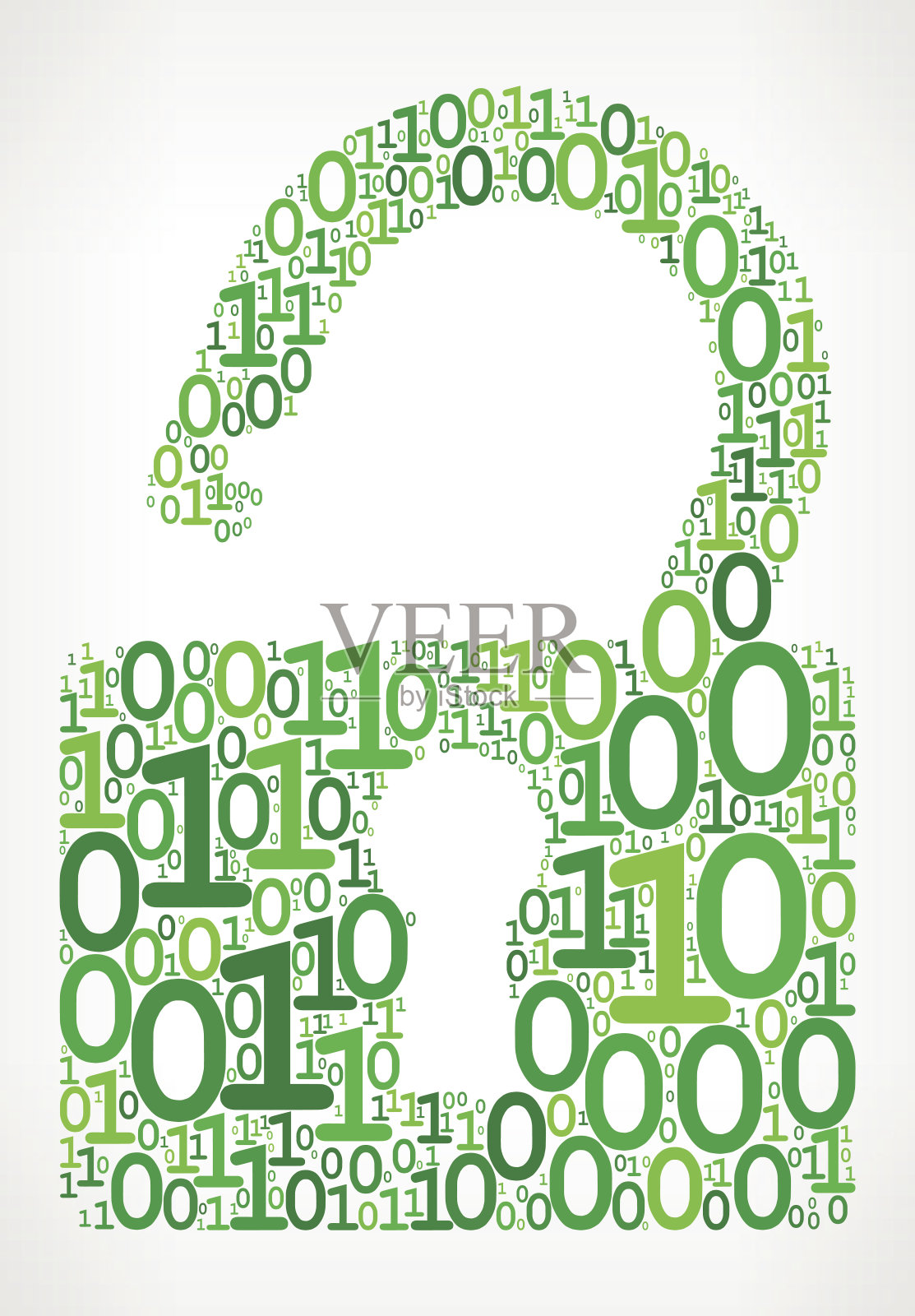 安全锁二进制代码零一矢量插图插画图片素材