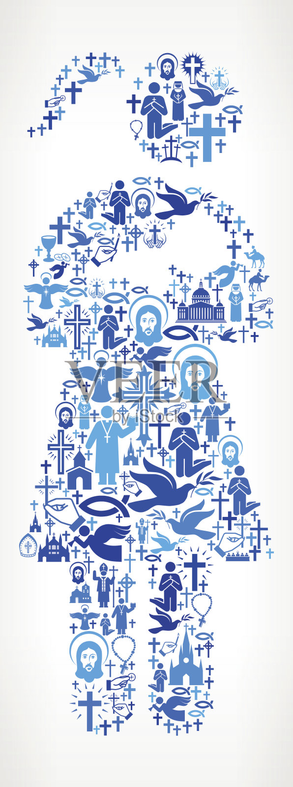 妇女哺育婴儿基督教和宗教矢量插图插画图片素材