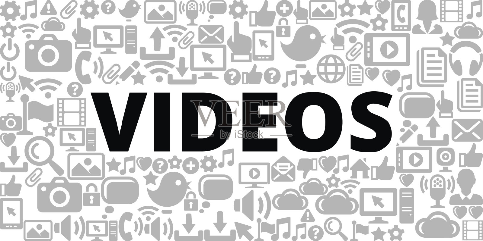 视频技术互联网通信矢量图标背景插画图片素材