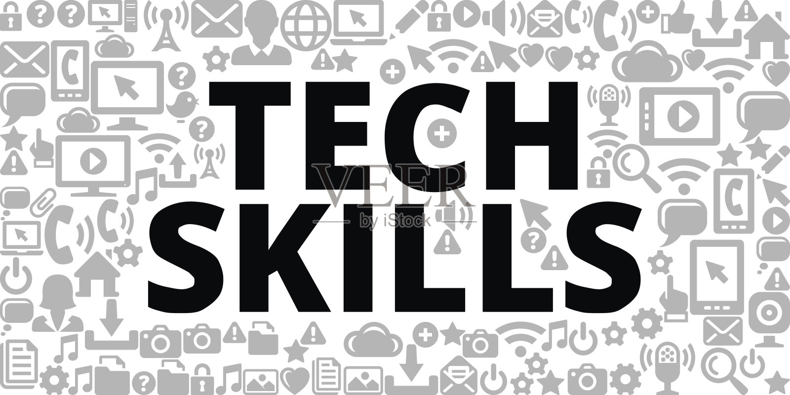 技术技能在技术互联网通信矢量图标背景插画图片素材
