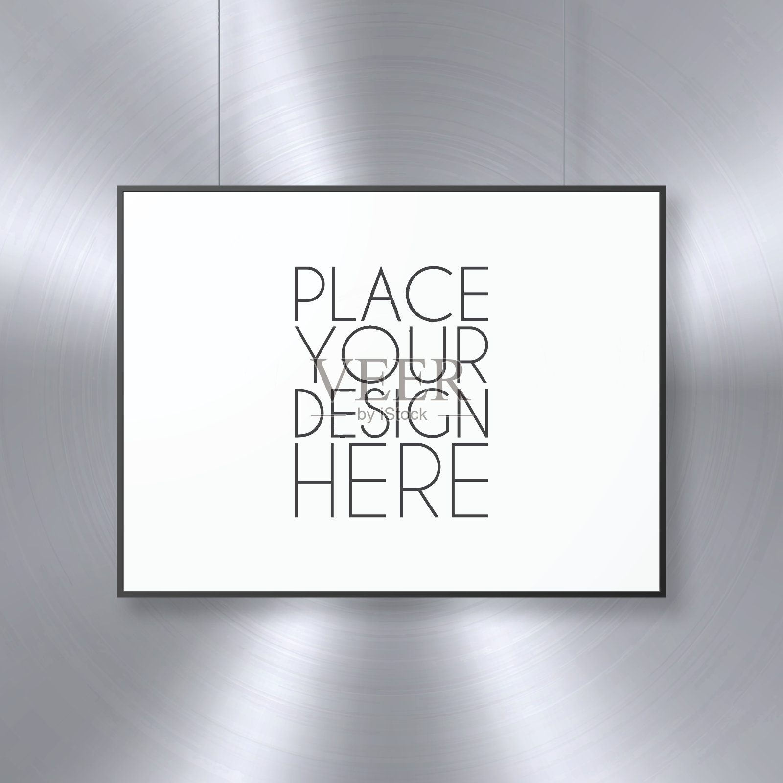 金属纹理背景上的隔离框架插画图片素材