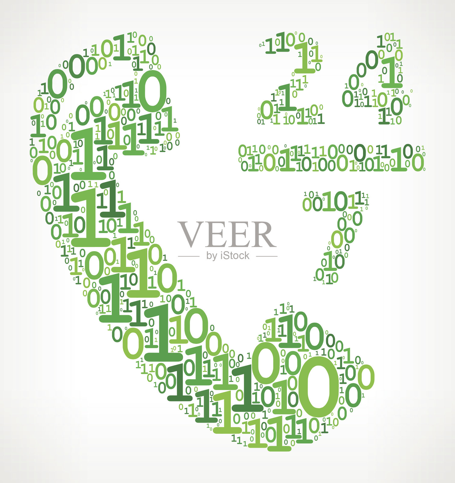 24/7电话二进制码零一矢量图设计元素图片