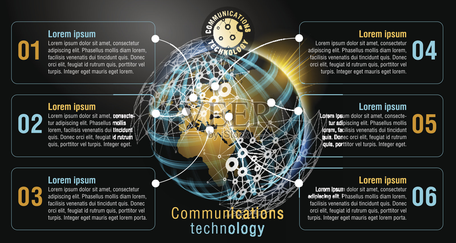 传单设计的例子。全球通信。插画图片素材